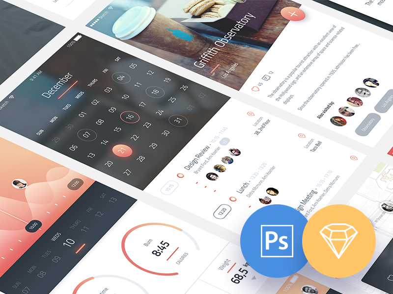 30 Free Ui Kit Psd Sketch Templates 2018